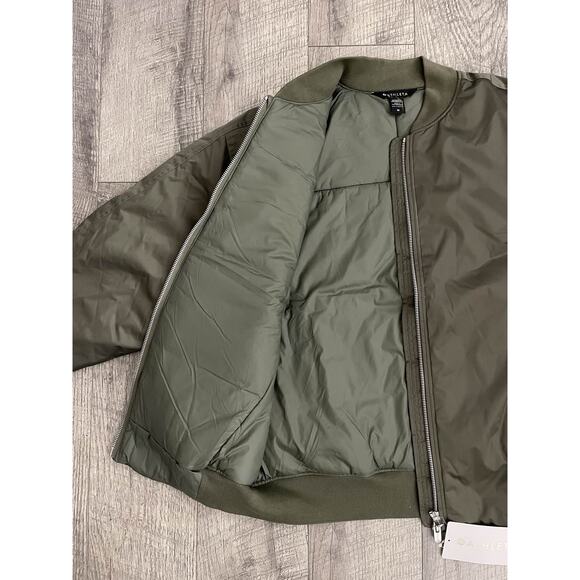 Athleta Endless Bomber Jacket Womens M Olive Green Full Zip - Picture 3 of 8